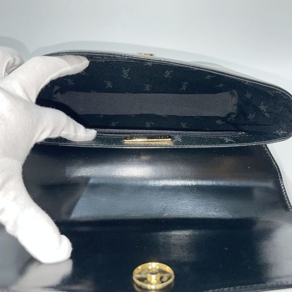 Saint Laurent Trapezoid Top Handle Handbag Black Yves - Picture 10 of 12